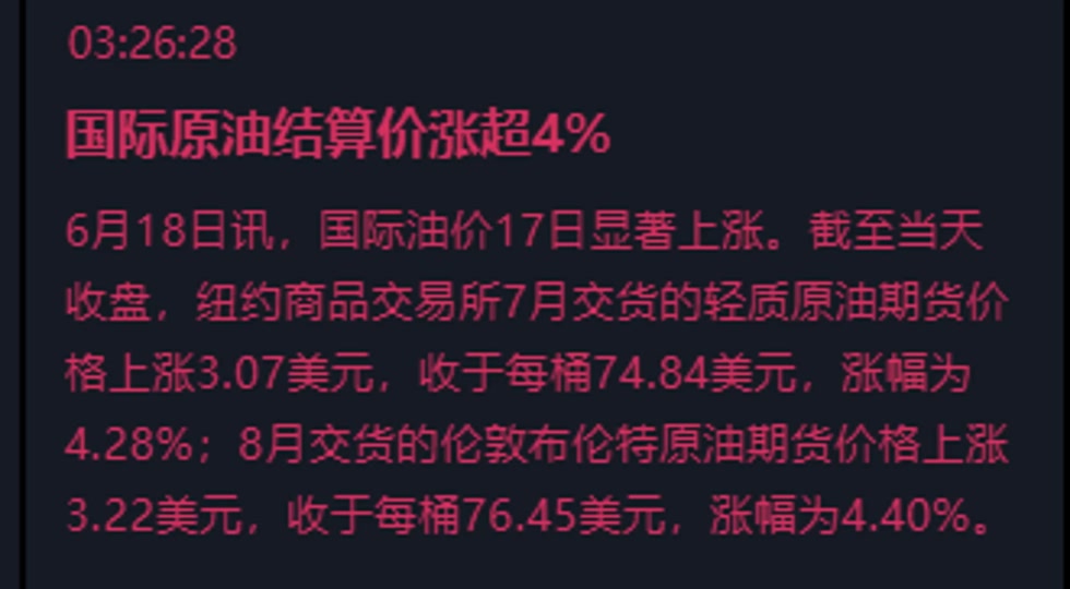 原油价格最新消息实时(今日国际原油价格走势图)